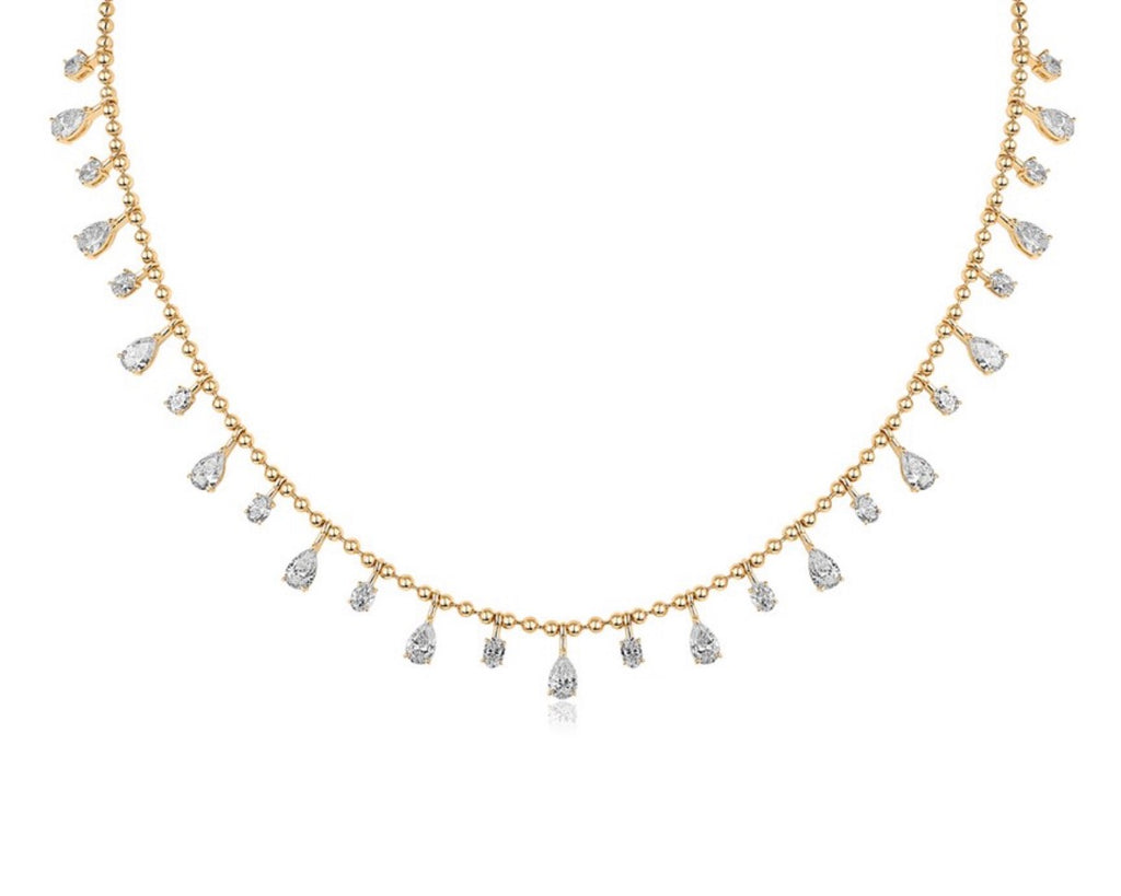 Drop Necklace pear and round shape