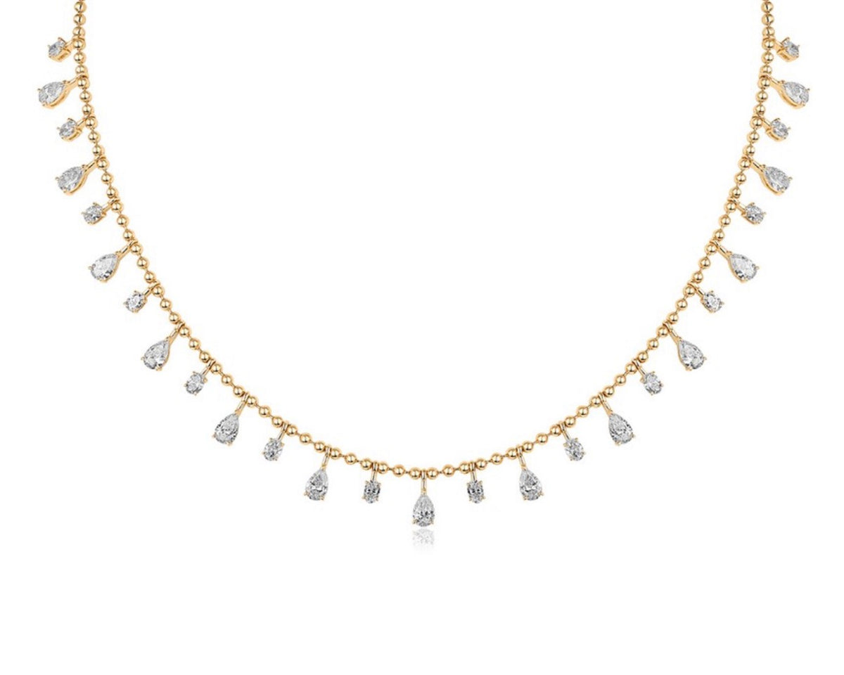 Drop Necklace pear and round shape