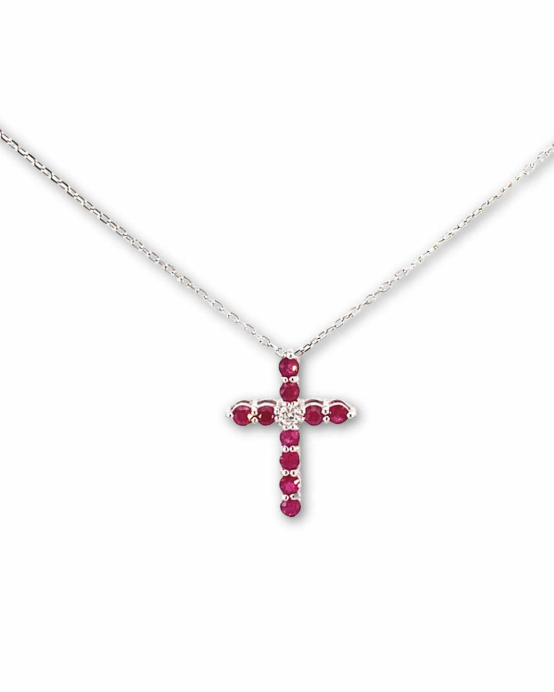 Ruby Cross Necklace