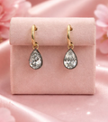 Rhodium Teardrop Studs