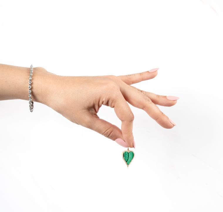 Heart Malachite Pendant