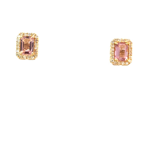 14k pink saphirre Studs
