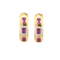 Pink Sapphire Hoops
