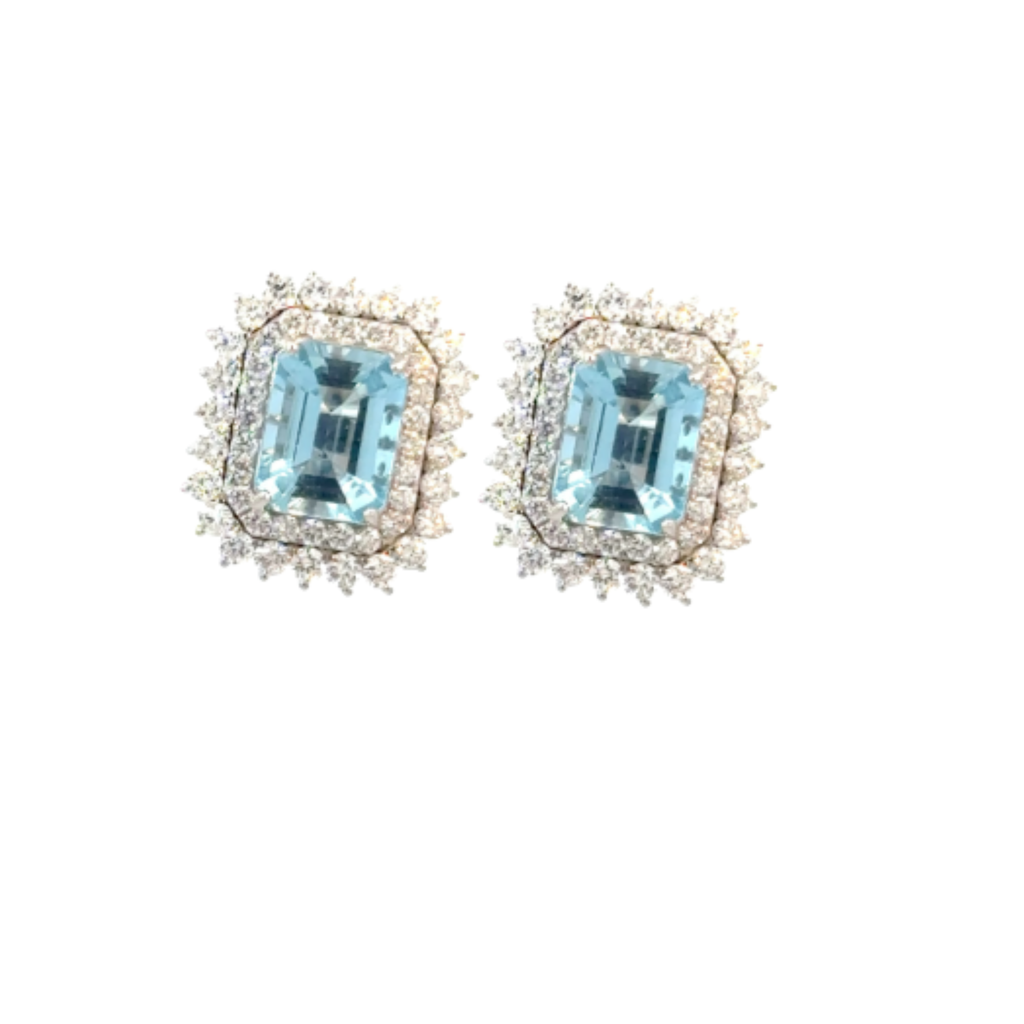 Elegant aquamarine Studs