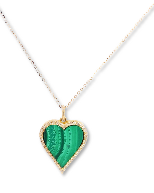 Heart Malachite Pendant