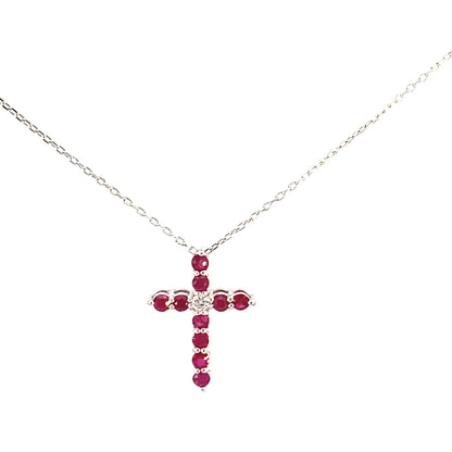 Ruby Cross Necklace