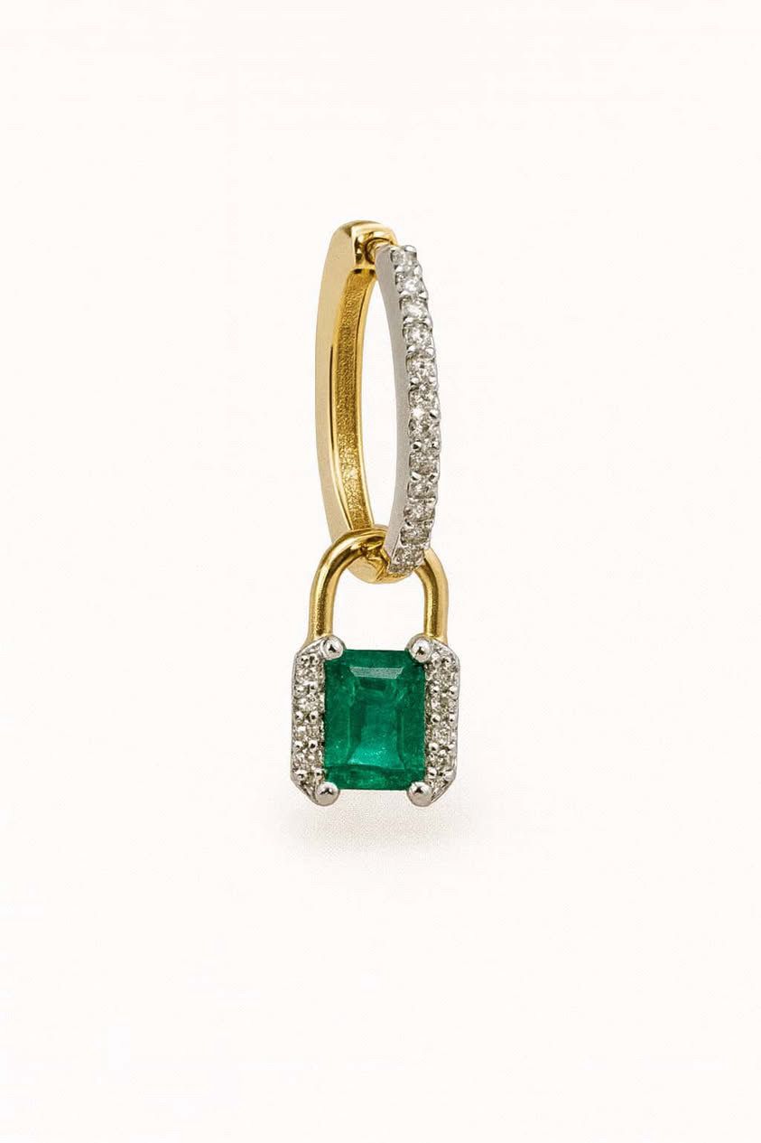 Emerald Lock Hoops