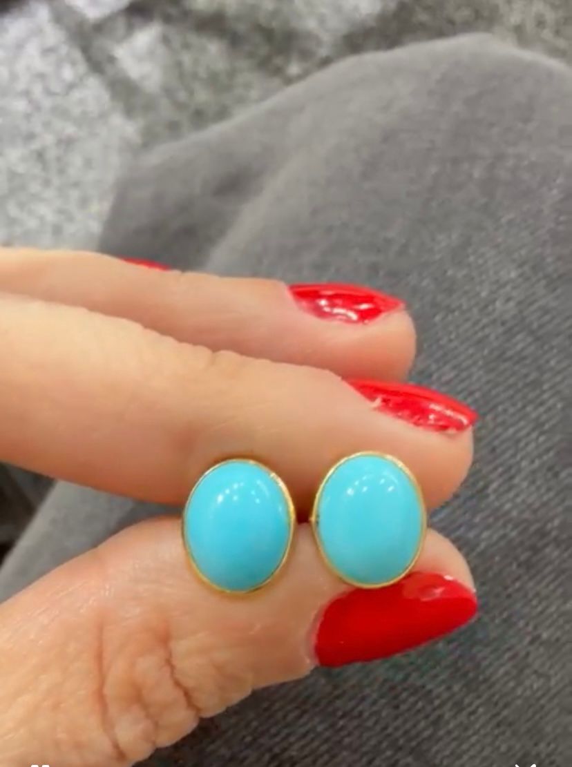 Oval turquoise Studs