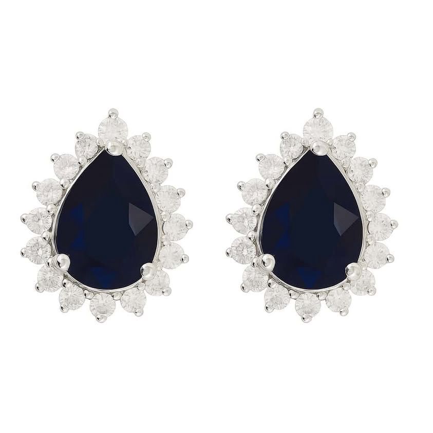 Teardrop Saphire Studs