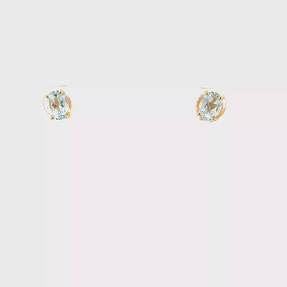 Oval Aquamarine Studs