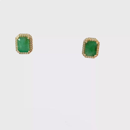 Square Emerald Earrings