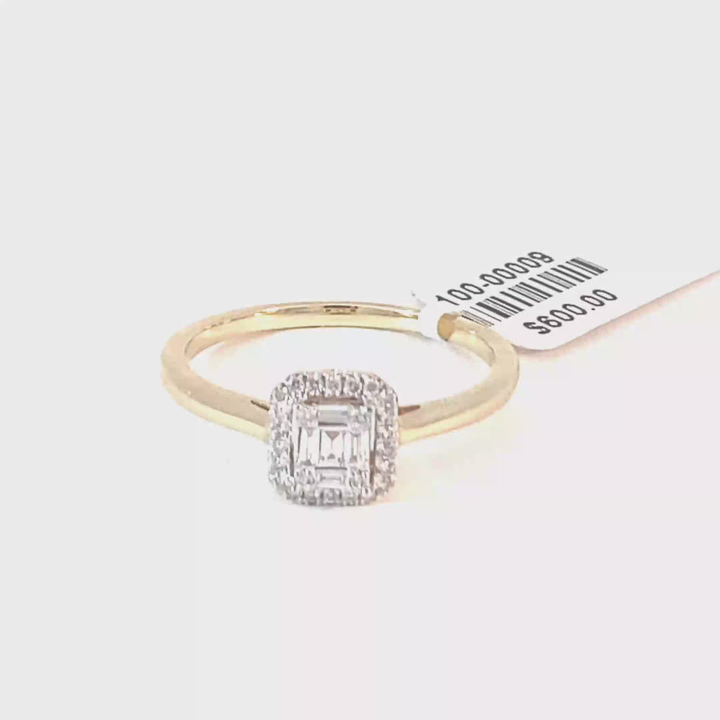 Square Multidiamond Ring