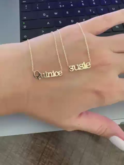 Name in 14k yellow gold