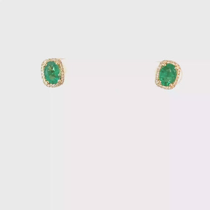 Emerald Oval Earrings