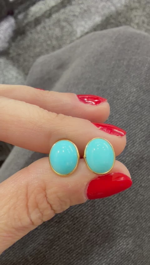 Oval turquoise Studs