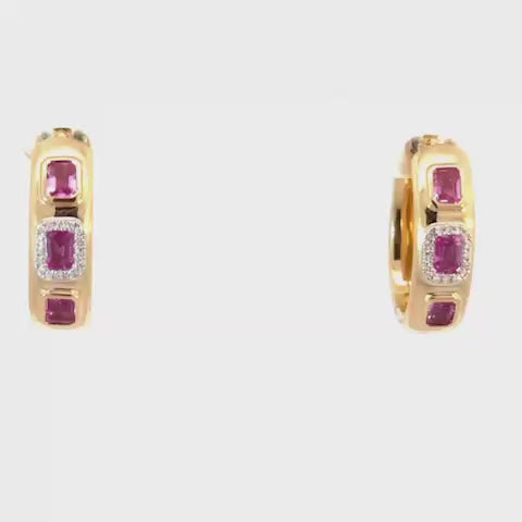 Pink Sapphire Hoops