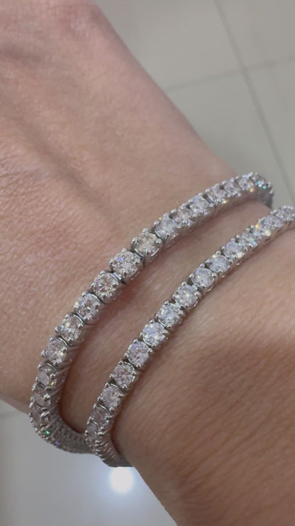 Round Cut Lab Grown Diamond Tennis Bracelet 9ct