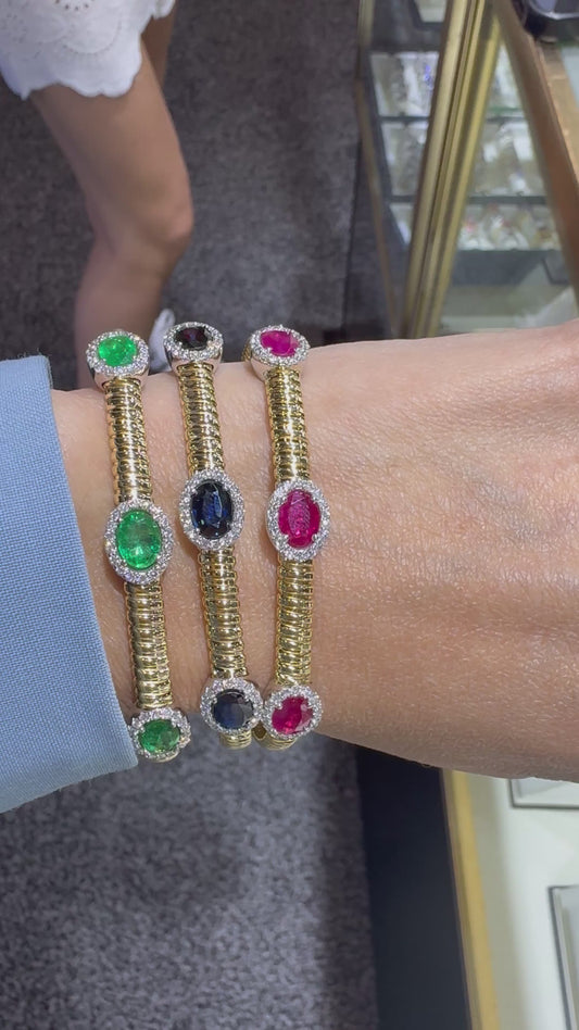 Bracelets Emerald/Sapphire/Ruby/ with Diamond 14k