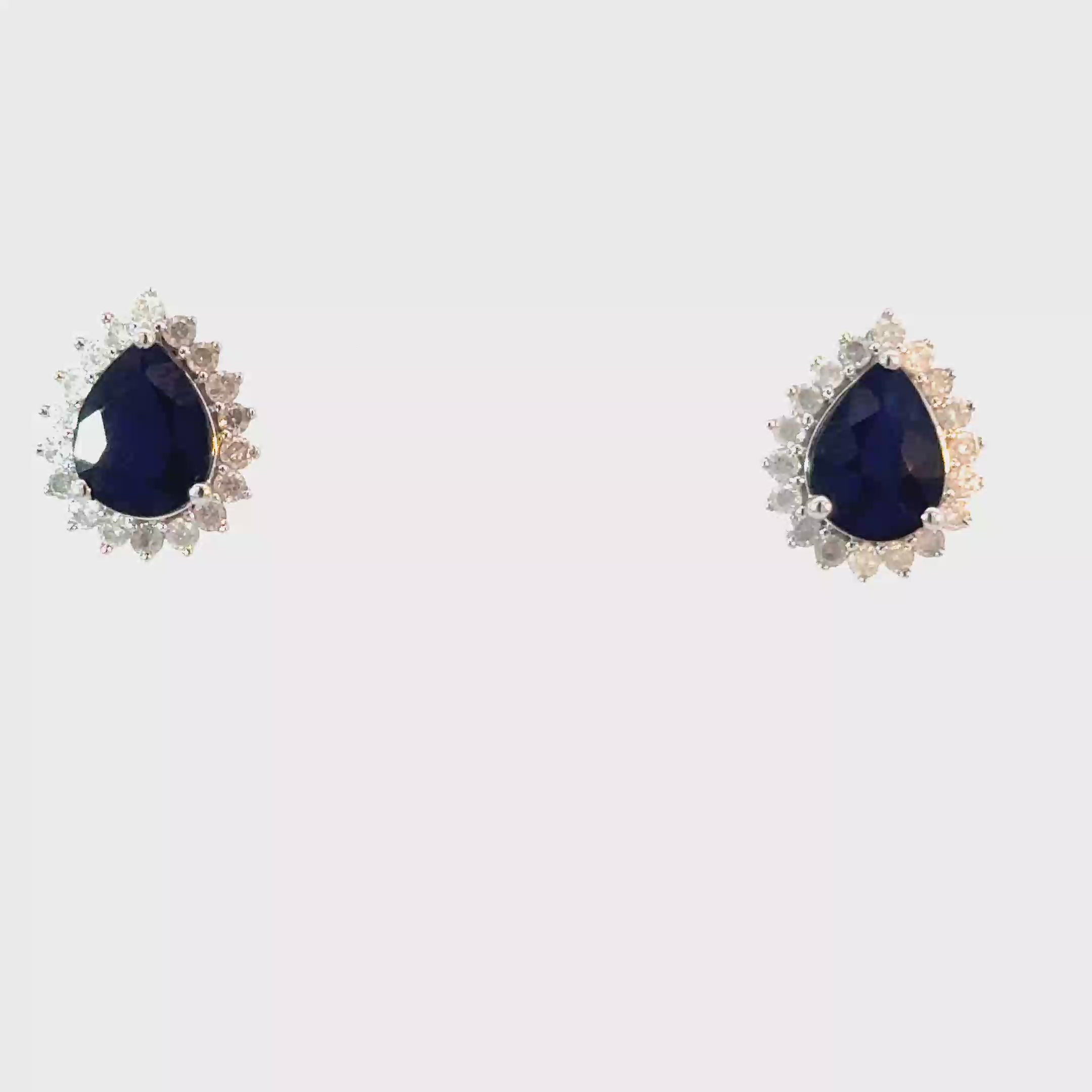 Teardrop Saphire Studs