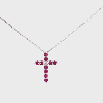 Ruby Cross Necklace